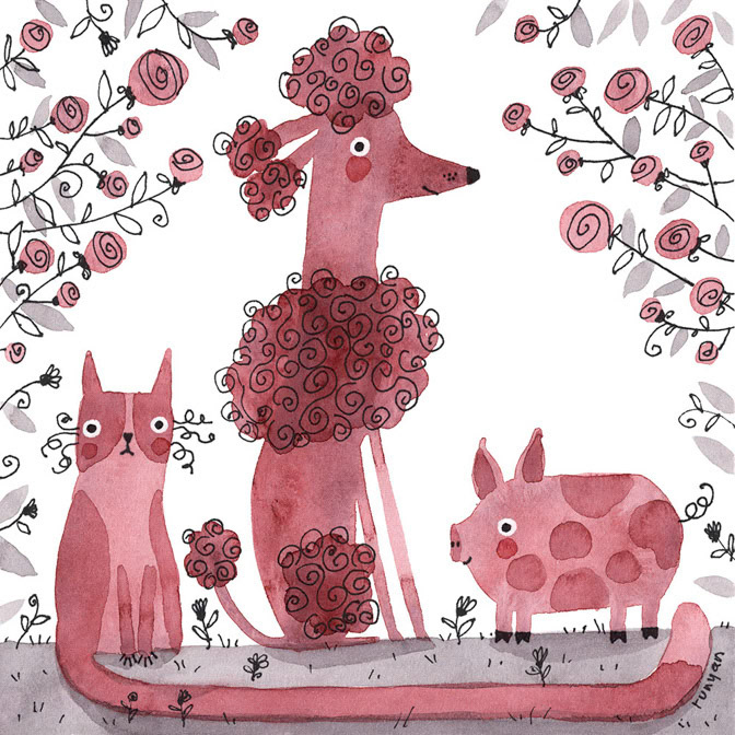 CURLY FRIENDS - Terry Runyan - Creatif _Dog _  Creatif ©Terry Runyan - Creatif License