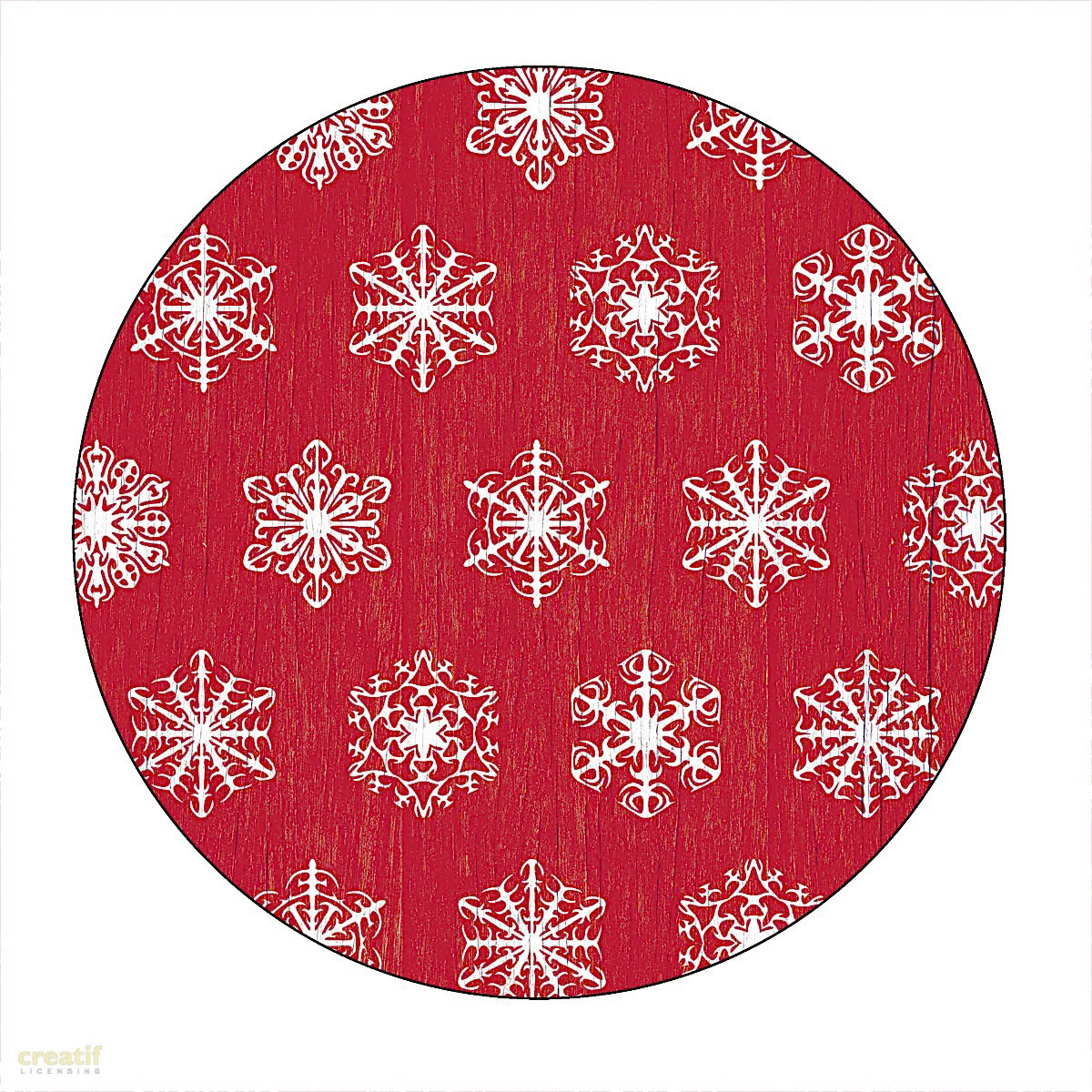 SH_Cmas_Snowflakes on Red Plate Hi Res 8 inch_Creatif ©Steve Haskamp - Creatif License