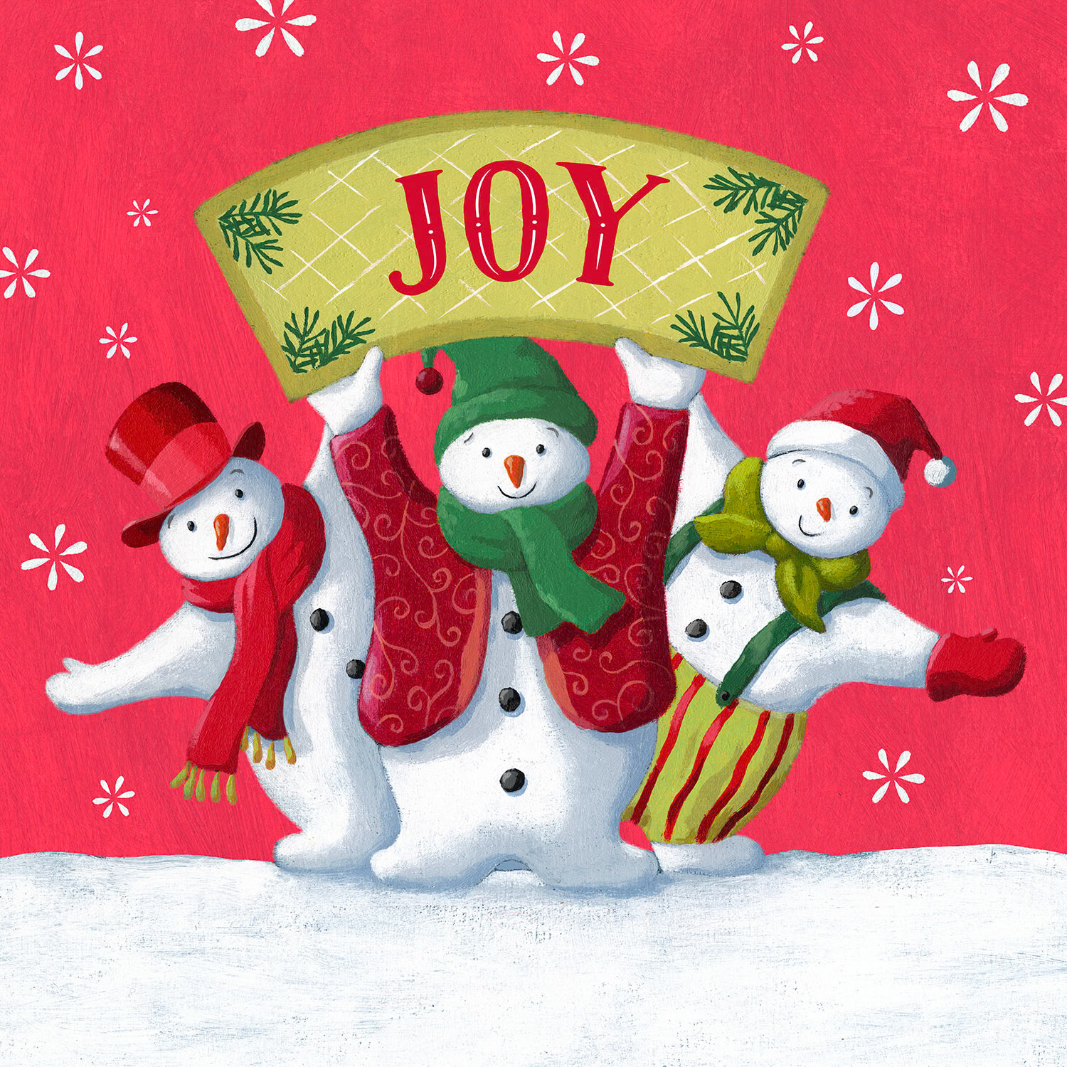 SH_Cmas_684_2-Snowmen With Joy Sign_Creatif ©Steve Haskamp - Creatif License