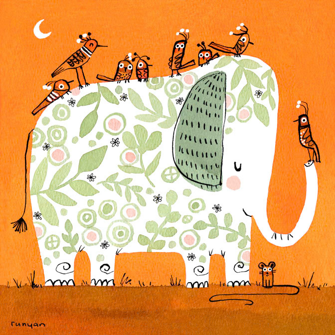 ORNAMENT ELEPHANT 12.25x12.25 _2026 calendar club- Hires- mixed animal images _  Creatif ©Terry Runyan - Creatif License