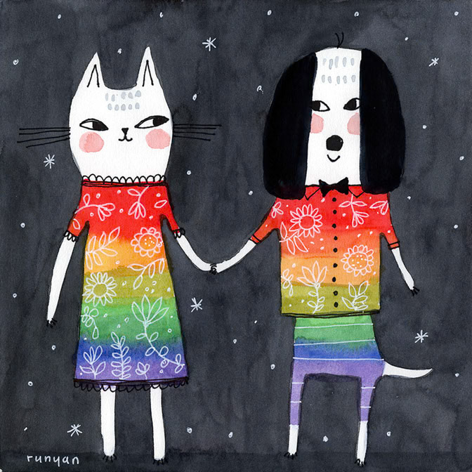 RAINBOW FRIENDS - Terry Runyan - Creatif _Cat Dog _  Creatif