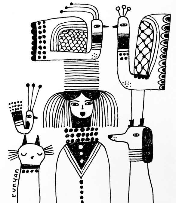 BIRD PERCHES _Bird- Cat Dog- People _  Creatif