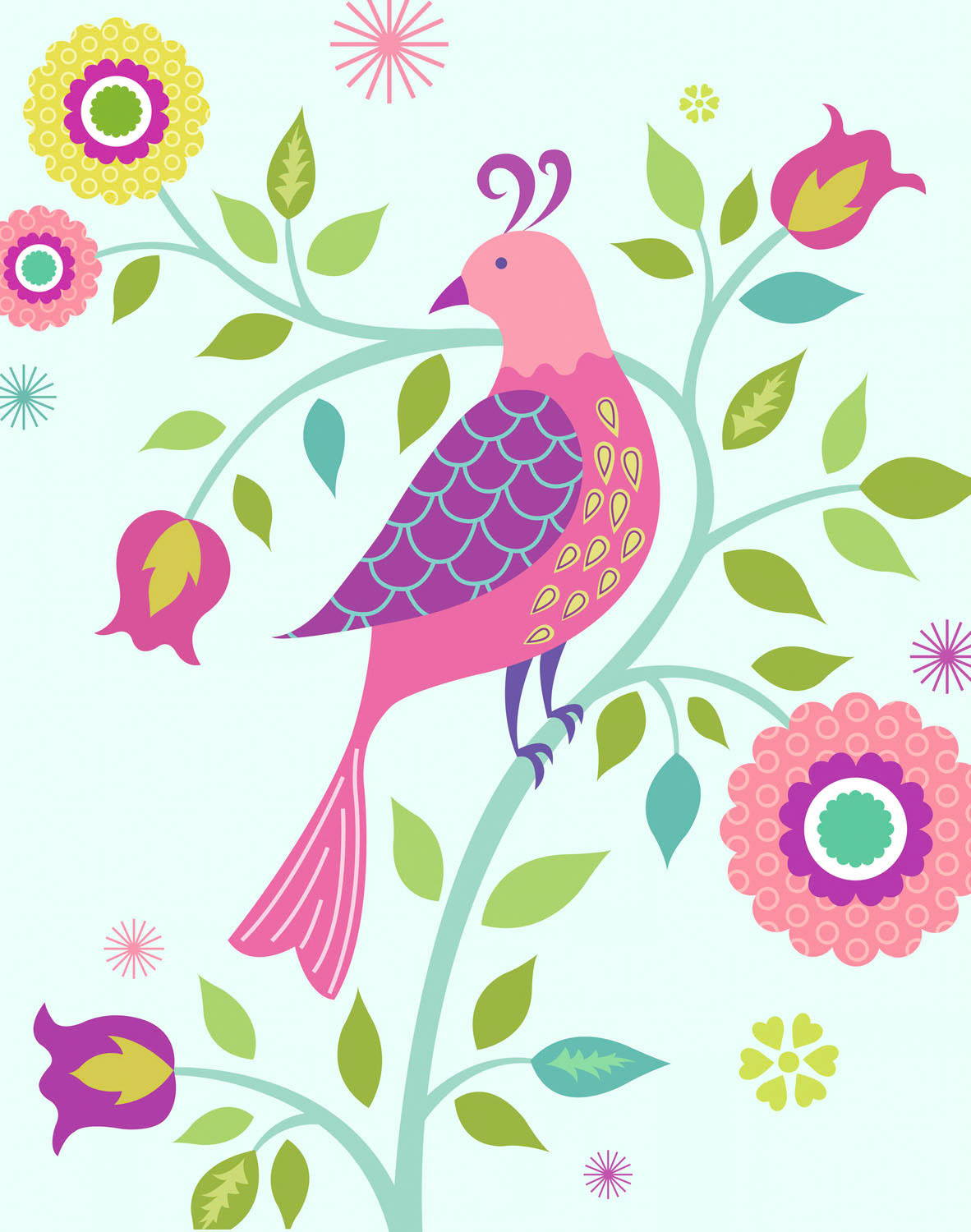SH_Bird_809aBirdOnAFloralVine3 ©Steve Haskamp - Creatif License