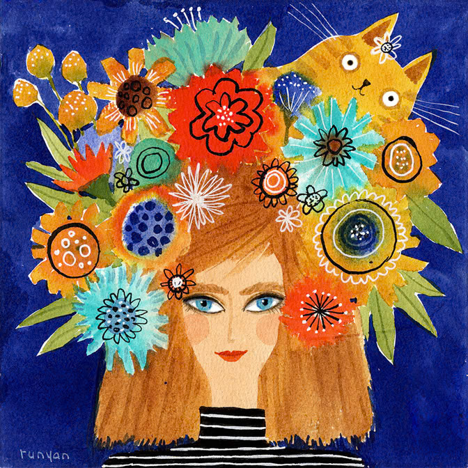 BOUQUET CAT HAT - Terry Runyan - Creatif _Cat _  Creatif