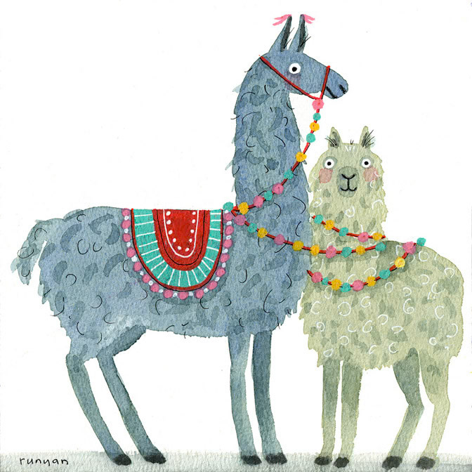 LLAMA ALPACA FRIENDS - Terry Runyan - Creatif _Animals- Llama _  Creatif ©Terry Runyan - Creatif License