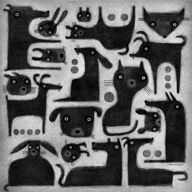 BLACK CRITTER  ASSORTMENT _Animals- Cat- Dog _  Creatif