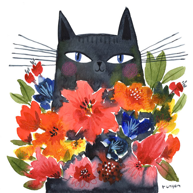 CAT BOUQUET 10x10 _Cat- Floral _  Creatif