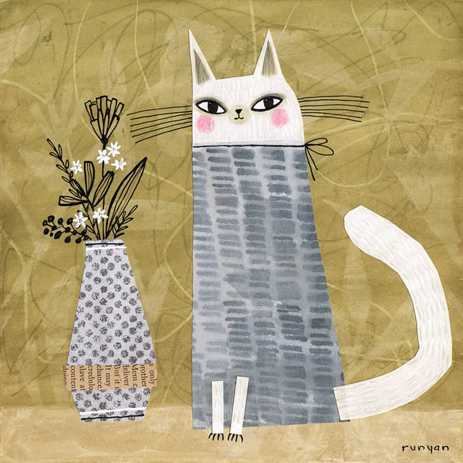 CAT &amp; VASE - Terry Runyan - Creatif _Cat _  Creatif