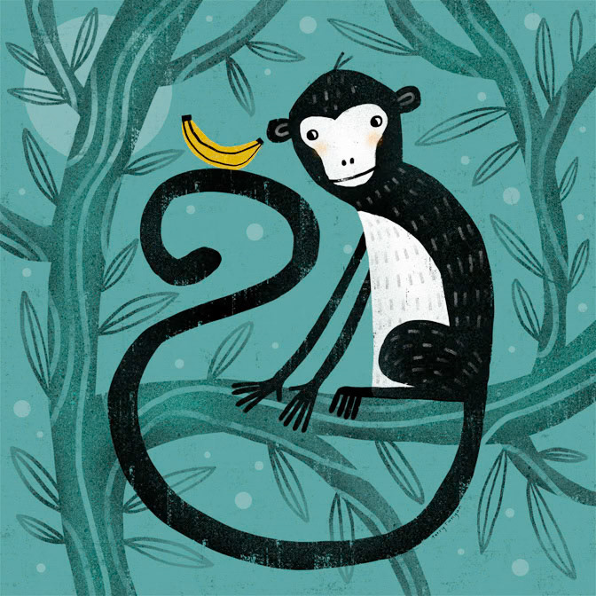 MIDNIGHT SNACK _Animals- Monkey _  Creatif ©Terry Runyan - Creatif License