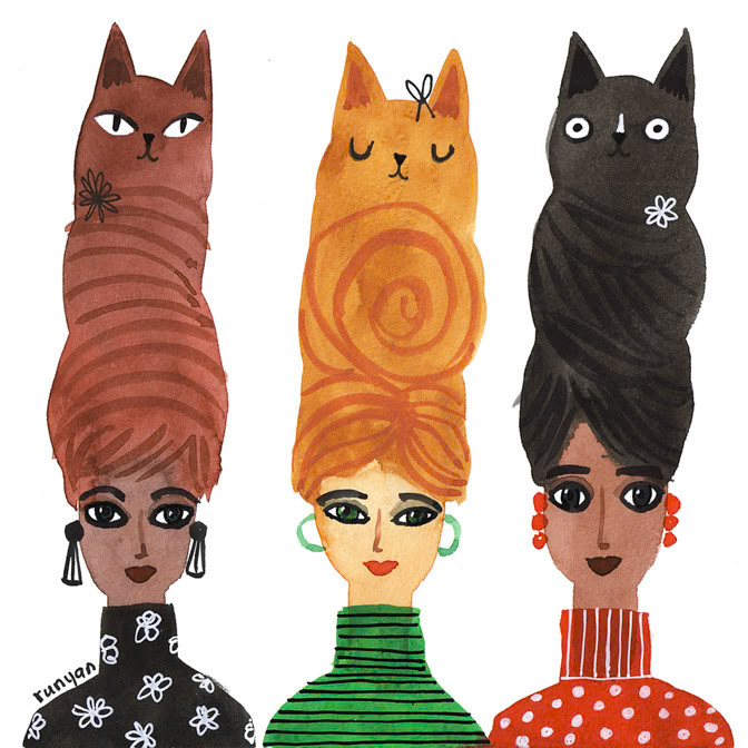 TRIPLE BEEHIVE _Cat Hat _  Creatif