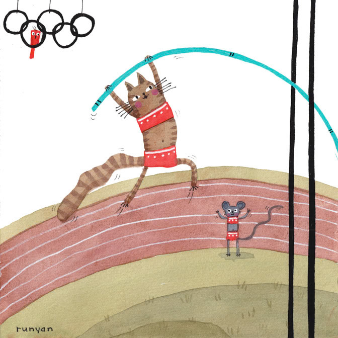 POLE CAT _Cats- diving- olympics- polevault- Sport- sports- track _  Creatif