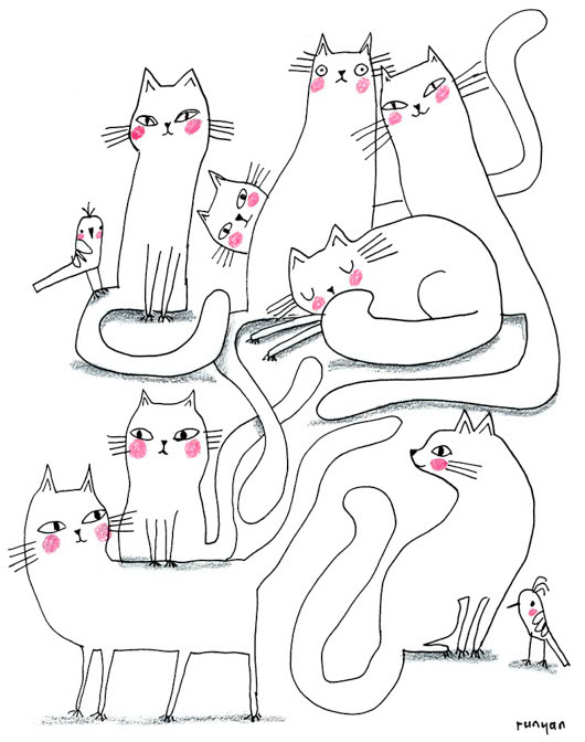 CAT DRAWINGS _Cat _  Creatif ©Terry Runyan - Creatif License