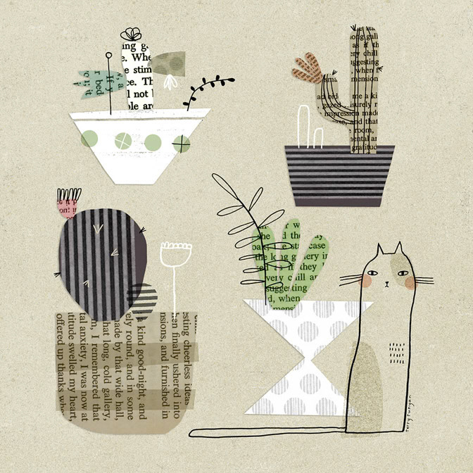 CACTUS WITH CAT - Terry Runyan - Creatif _Cat _  Creatif