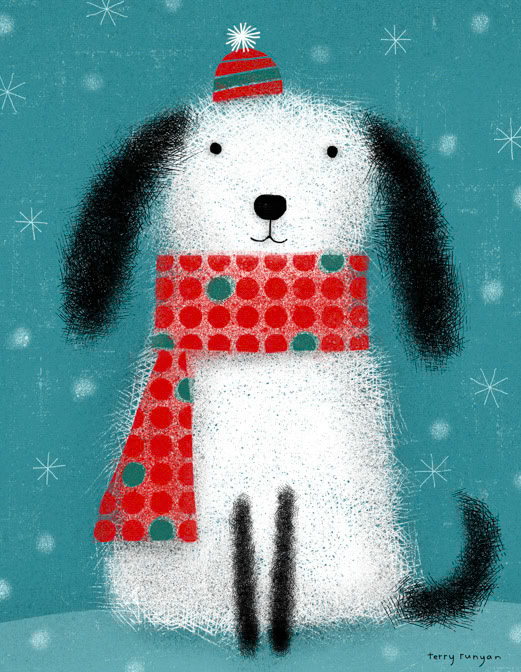 Winter Mutt Card _artneedlepoint- Calendar Club Card- christmas _  Creatif ©Terry Runyan - Creatif License
