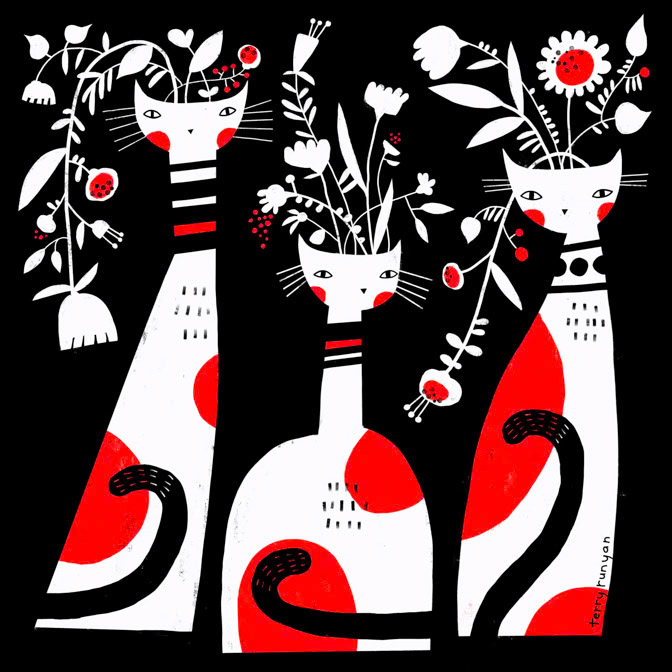 VASE CATS 300dpi Terry Runyan - Creatif _Cats _  Creatif