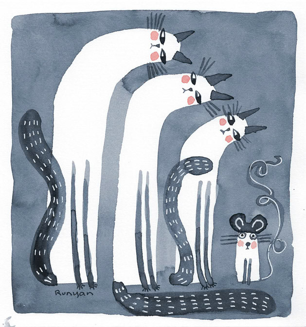 OUTNUMBERED - Terry Runyan - Creatif _Cat- Mouse _  Creatif ©Terry Runyan - Creatif License