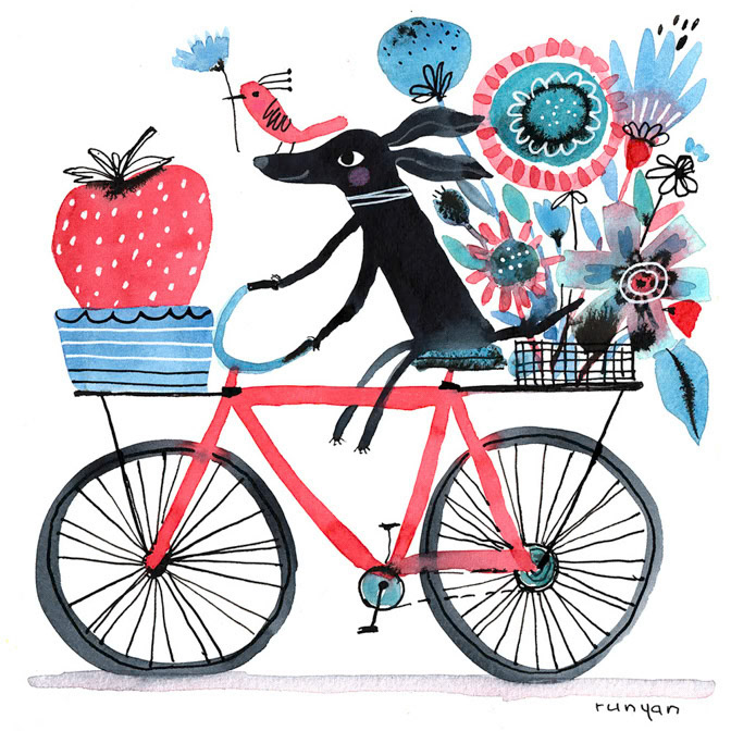 CERULEAN &amp; STRAWBERRY for print _Dog _  Creatif ©Terry Runyan - Creatif License