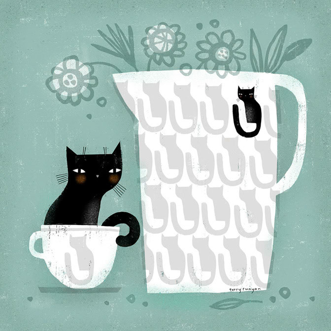 BLACK COFFEE CAT - Terry Runyan - Creatif _Cat _  Creatif