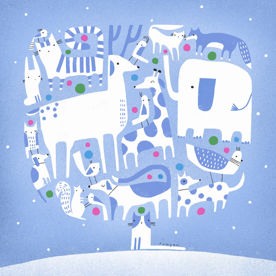 ANIMAL HOLIDAY TREE 100dpi ©Terry Runyan - Creatif License