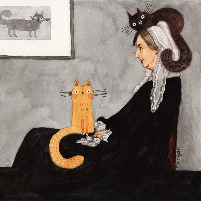 WHISTLERS CAT 100dpii _Cat Hat- Old Masters _  Creatif