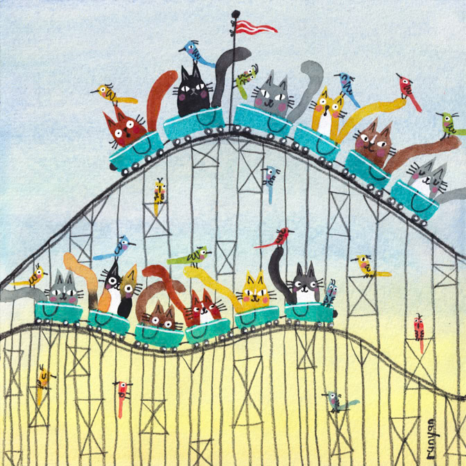COASTER CATS _Cats- Roller coaster _  Creatif ©Terry Runyan - Creatif License