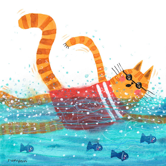 SWIMMING BUDDIES _Cats- Sport- sports- swimming _  Creatif