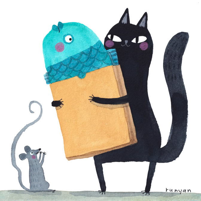 SOMETHINGS FISHY _Cats- Fish- Mouse _  Creatif