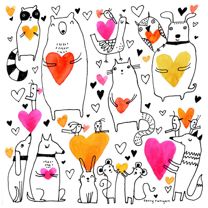 HEARTS - Terry Runyan - Creatif _Animals- Valentine _  Creatif ©Terry Runyan - Creatif License