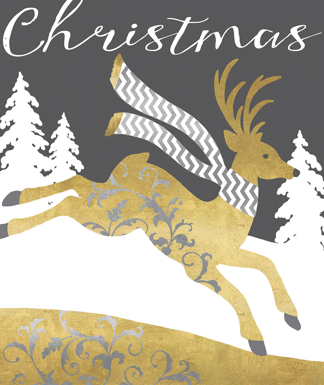 SH_Cmas_1239a_Reindeer With Scarf Silver and gold_Creatif ©Steve Haskamp - Creatif License