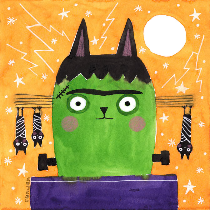 FRANKENKITTY _Cat- Halloween _  Creatif
