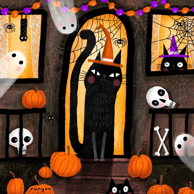 SPOOKY DECOR _Cat- Halloween _  Creatif