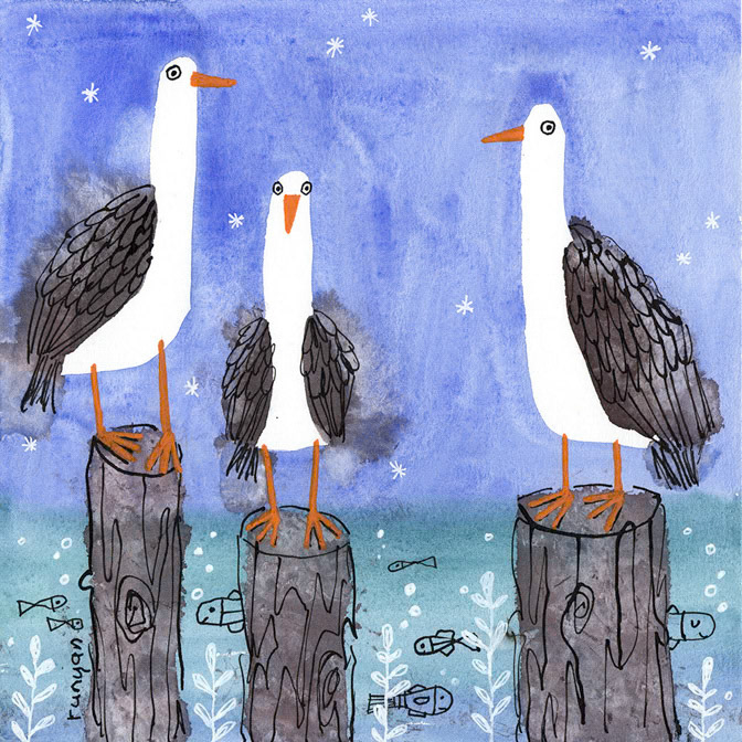 OCEAN LIFE BIRDS - Terry Runyan - Creatif _Birds _  Creatif ©Terry Runyan - Creatif License