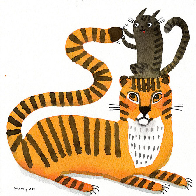 TIGER BY THE TAIL - Terry Runyan - Creatif _Animals- Cat- Tiger _  Creatif