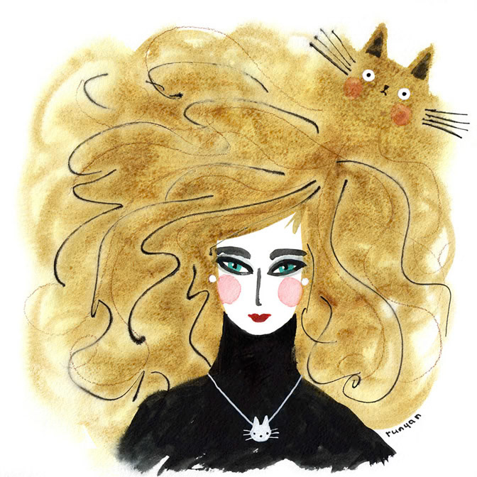 BLOND CAT HAT - Terry Runyan - Creatif _Cat _  Creatif