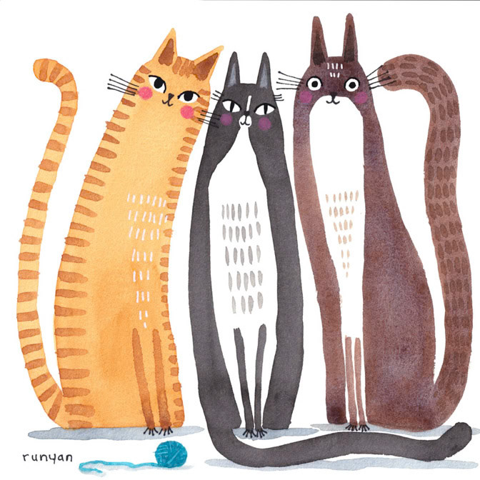 THREE SITTING PRETTY _Cats _  Creatif