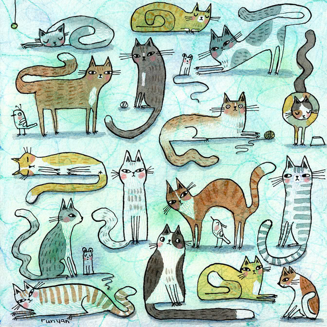 DOODLE CATS - Terry Runyan - Creatif _Cat _  Creatif