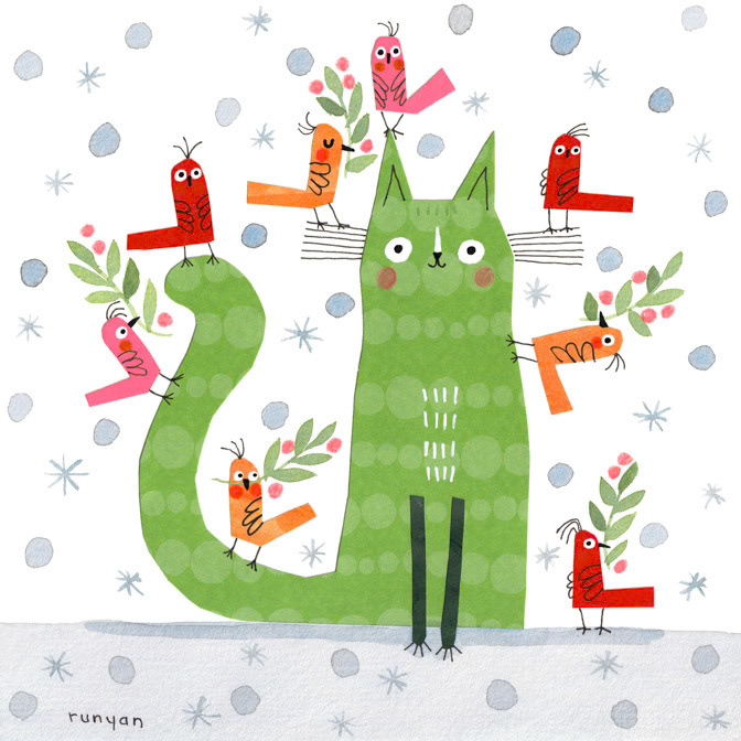 CARDINAL FRIENDS 15x15 _Andrews Mcmeel 2025 cal- Cats _  Creatif