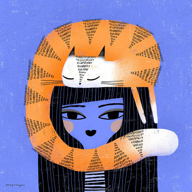 ORANGE HAT - Terry Runyan - Creatif _Calendar Club Card- Larkwood Card- People _  Creatif ©Terry Runyan - Creatif License