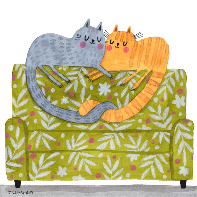 CUDDLE COUCH KITTIES _artneedlepoint- Cats _  Creatif