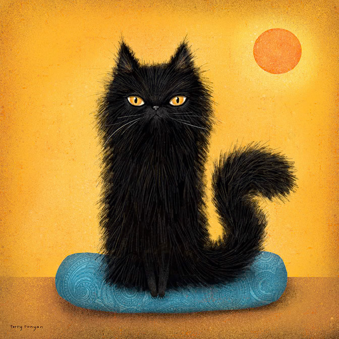 BLACK FLOOF - Terry Runyan - Creatif _Black cat- Cat- Orange- Sun _  Creatif
