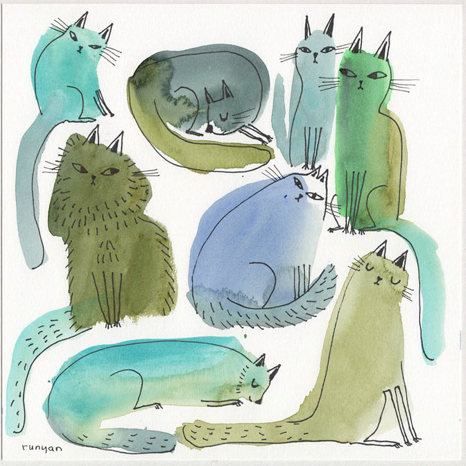 WASHY CATS 1 - Terry Runyan - Creatif _Cat _  Creatif