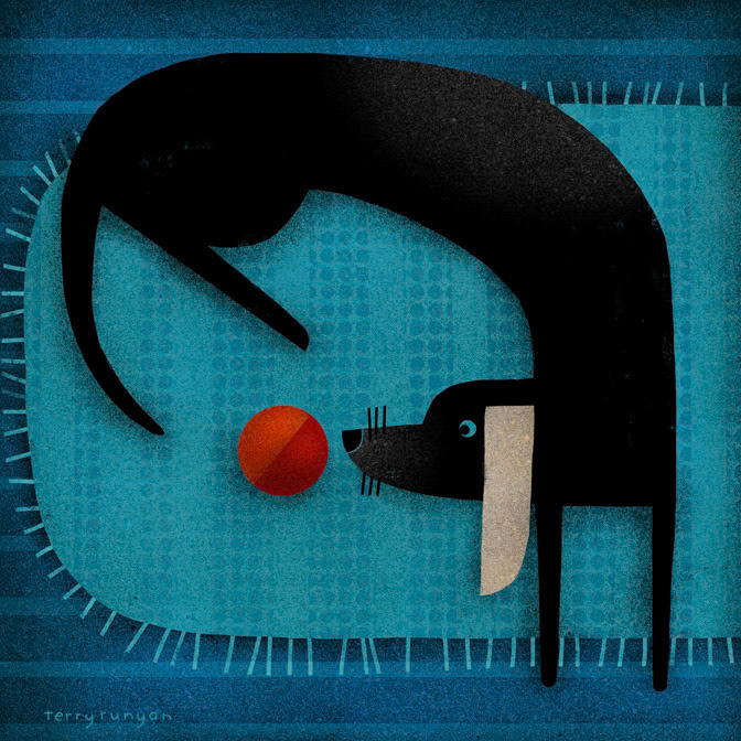 EYE ON THE BALL 300dpi Terry Runyan - Creatif _ball- Dog _  Creatif ©Terry Runyan - Creatif License