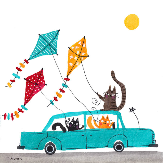 KITES CAR CATS _Cats _  Creatif