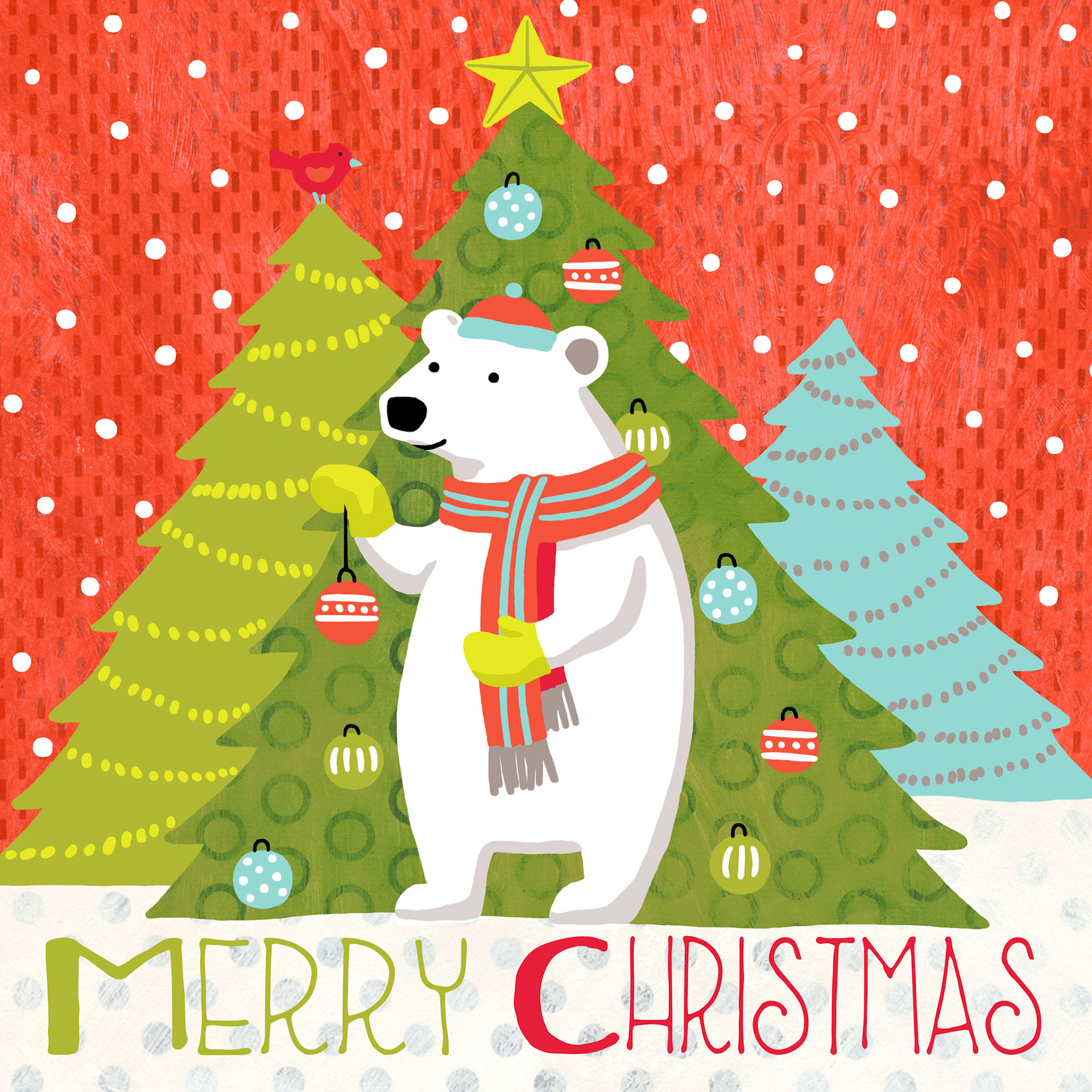 SH_Cmas_2072_Polar Bear With Trees 16X16_Creatif ©Steve Haskamp - Creatif License