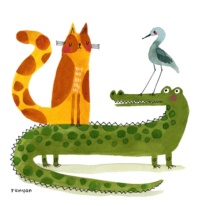 CROCODILE RIDERS 12.25x12.25 _2026 calendar club- Hires- mixed animal images _  Creatif ©Terry Runyan - Creatif License