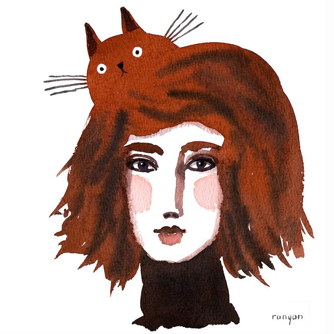 RUSTY CAT HAT - Terry Runyan - Creatif _Cat- People _  Creatif ©Terry Runyan - Creatif License