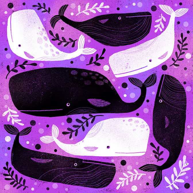WHALE MEET UP pattern 2 - Terry Runyan - Creatif _Whales _  Creatif