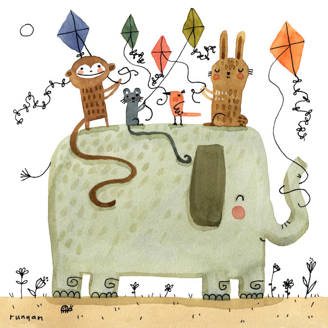 FLY A KITE 12.25x12.25 _2026 calendar club- Hires- mixed animal images _  Creatif ©Terry Runyan - Creatif License
