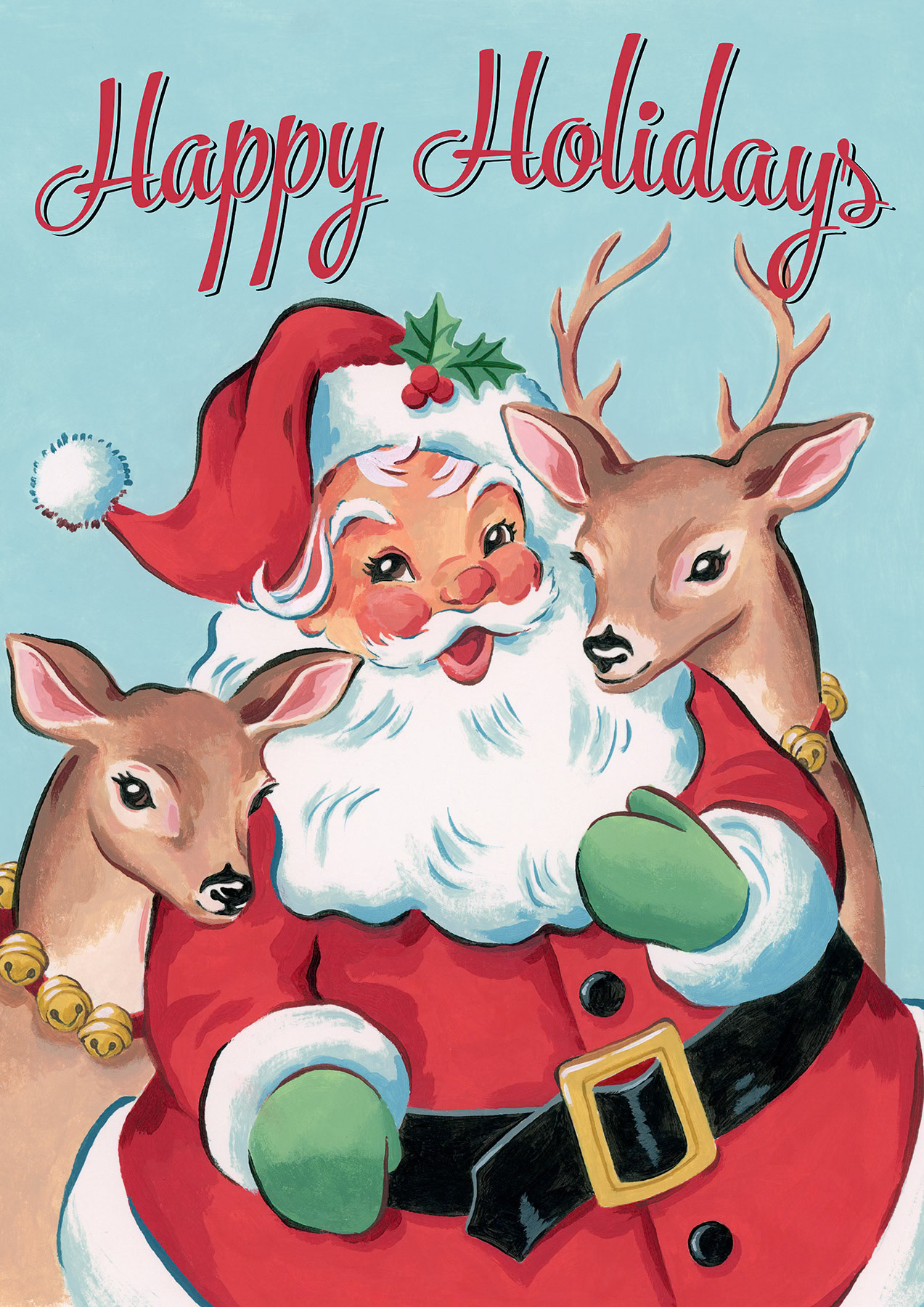 SH_Cmas_2573_Classic Santa with Reindeer Flag Layout_Creatif ©Steve Haskamp - Creatif License