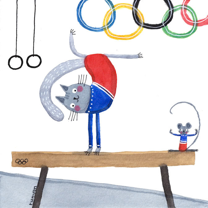 TEAMMATES _balance beam- Cats- diving- gymnastics- olympics- Sport- sports _  Creatif